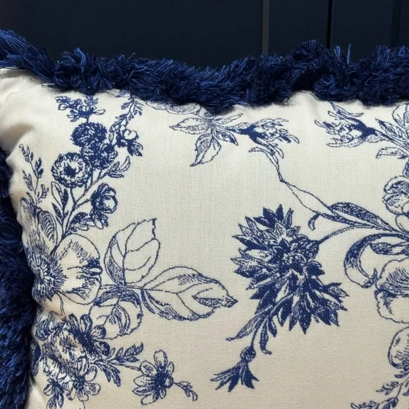 MacKenzie-Childs Indigo Villa Outdoor Throw Pillow - Picture 7 of 11